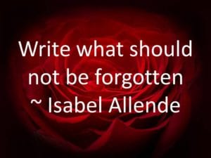 Write what should not be forgotten